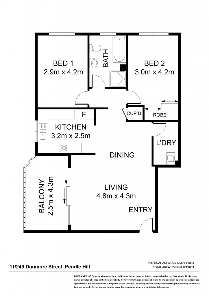 Floorplan of Homely unit listing, 11/249-251 Dunmore Street, Pendle Hill NSW 2145