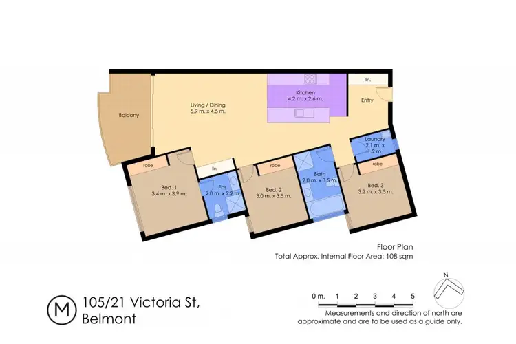 Floorplan of Homely apartment listing, 105/21 Victoria Street, Belmont NSW 2280