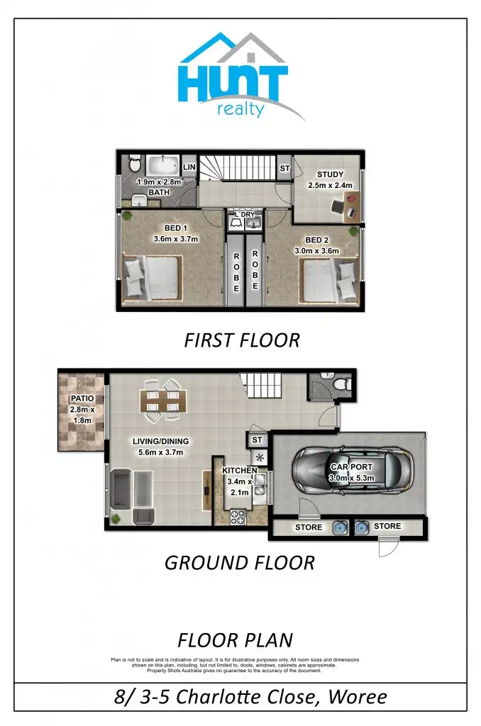 Floorplan of Homely townhouse listing, 8/5 Charlotte Close, Woree QLD 4868