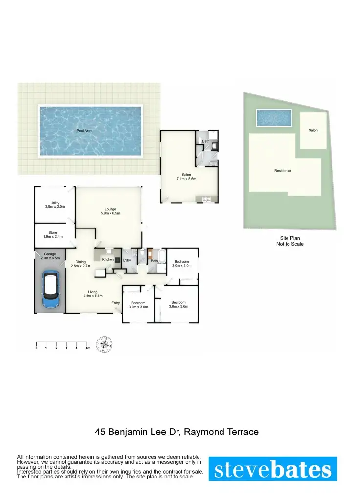 Floorplan of Homely house listing, 45 Benjamin Lee Drive, Raymond Terrace NSW 2324