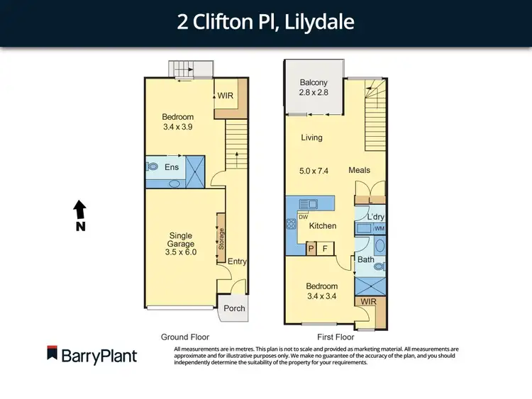 Floorplan of Homely townhouse listing, 2 Clifton Place, Lilydale VIC 3140