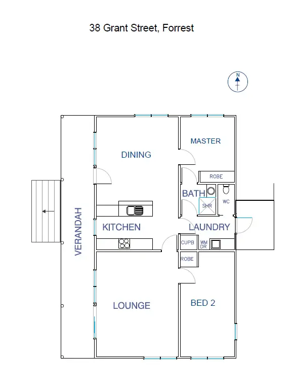 Floorplan of Homely house listing, 38 Grant Street, Forrest VIC 3236
