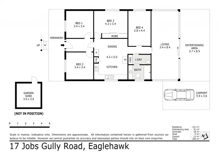 Floorplan of Homely house listing, 17 Jobs Gully Road, Eaglehawk VIC 3556
