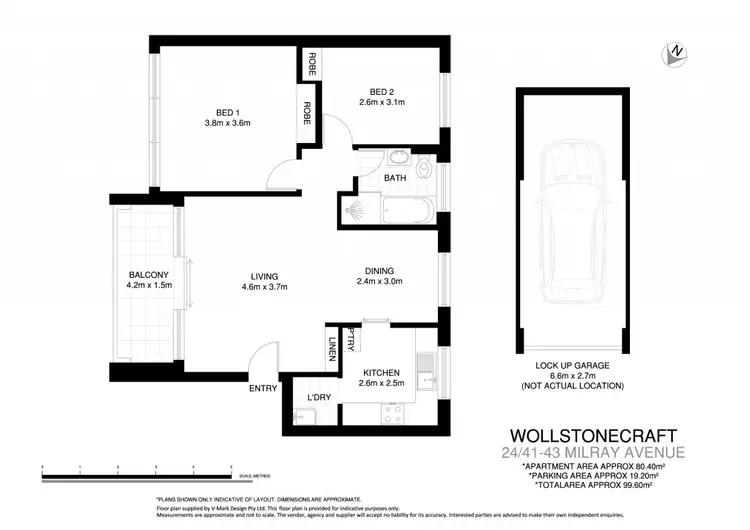 Floorplan of Homely apartment listing, 24/41-43 Milray Avenue, Wollstonecraft NSW 2065