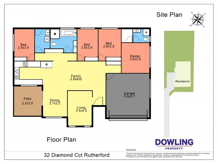 Floorplan of Homely house listing, 32 Diamond Circuit, Rutherford NSW 2320