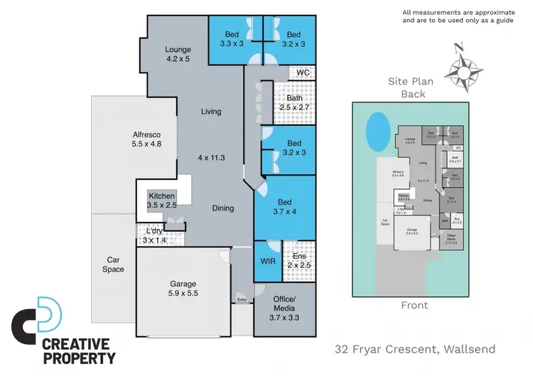 Floorplan of Homely house listing, 32 Fryar Crescent, Wallsend NSW 2287