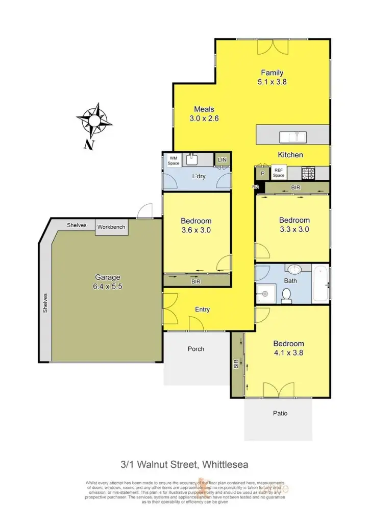 Floorplan of Homely unit listing, 3/1 Walnut Street, Whittlesea VIC 3757