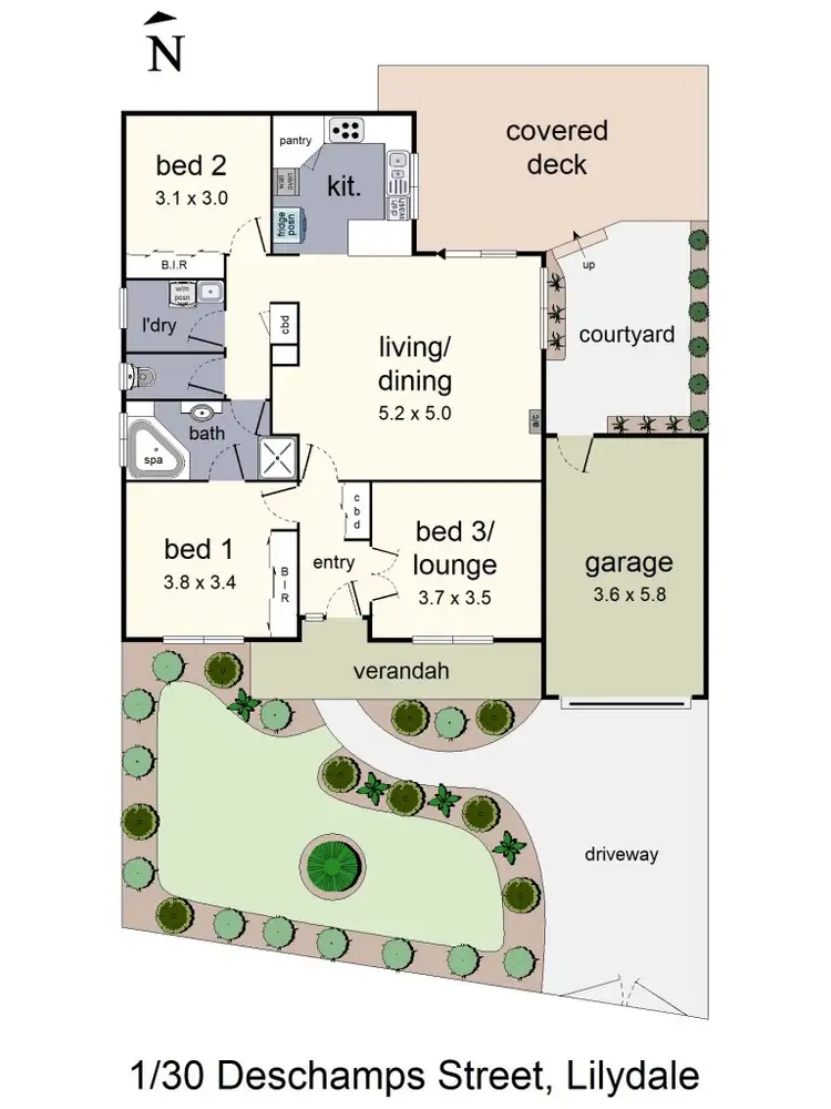 Floorplan of Homely unit listing, 1/30 Deschamps Street, Lilydale VIC 3140