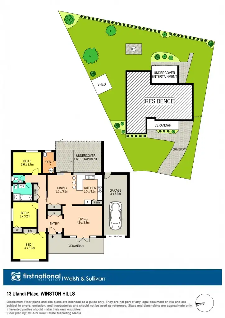 Floorplan of Homely house listing, 13 Ulandi Place, Winston Hills NSW 2153