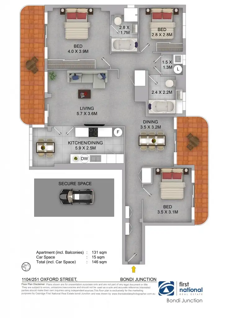 Floorplan of Homely apartment listing, 1104/251 Oxford Street, Bondi Junction NSW 2022