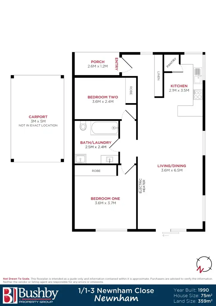 Floorplan of Homely unit listing, 1/1-3 Newnham Close, Newnham TAS 7248