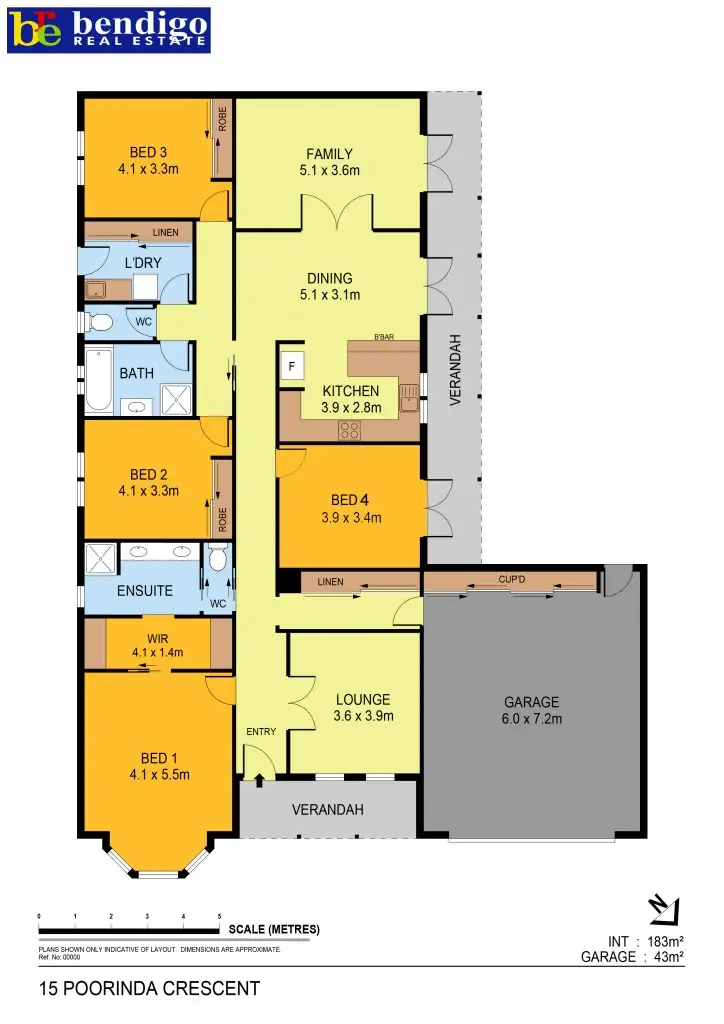 Floorplan of Homely house listing, 15 Poorinda Crescent, Kangaroo Flat VIC 3555