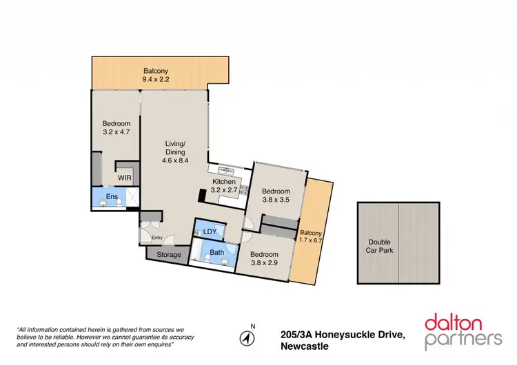 Floorplan of Homely apartment listing, E205/3A Honeysuckle Drive, Newcastle NSW 2300