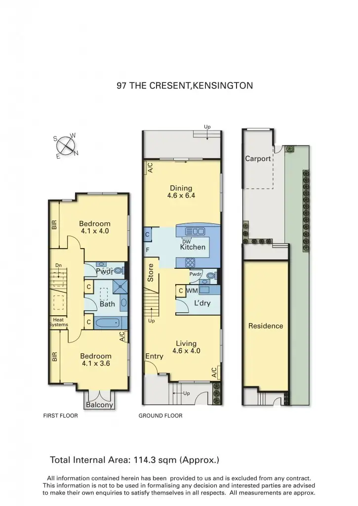 Floorplan of Homely townhouse listing, 97 The Crescent, Kensington VIC 3031