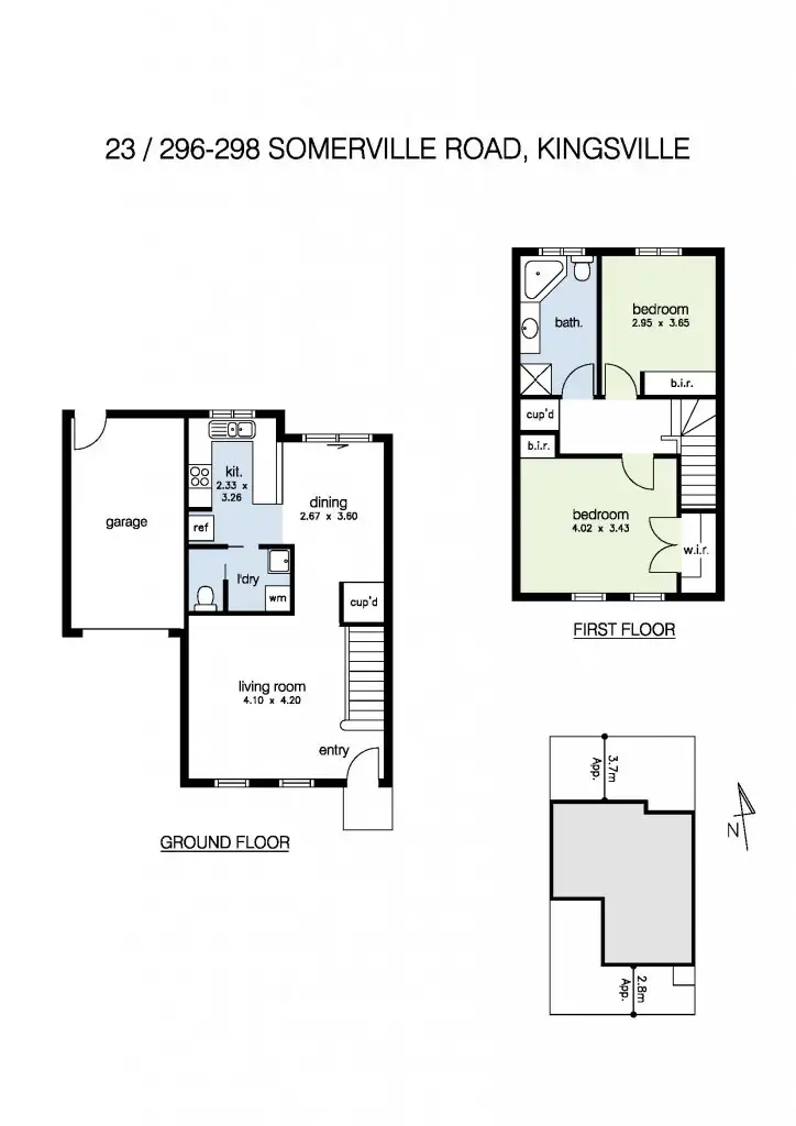 Floorplan of Homely townhouse listing, 23/296 Somerville Road, Kingsville VIC 3012