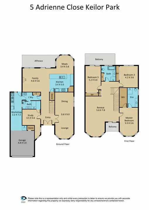 Floorplan of Homely house listing, 5 Adrienne Close, Keilor Park VIC 3042
