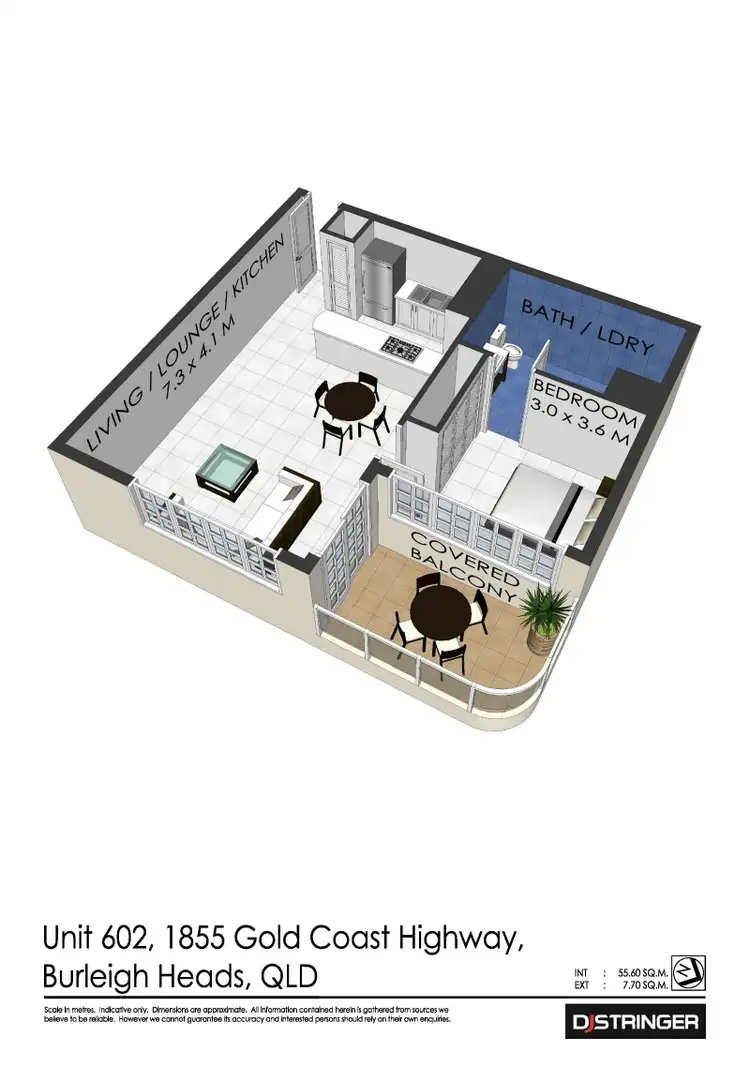 Floorplan of Homely unit listing, 602/1855 Gold Coast Highway 'Burleigh Gardens', Burleigh Heads QLD 4220