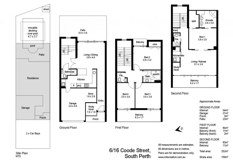 Floorplan of Homely townhouse listing, 6/16 Coode Street, South Perth WA 6151