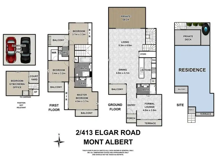 Floorplan of Homely townhouse listing, 2/413 Elgar Road, Mont Albert VIC 3127