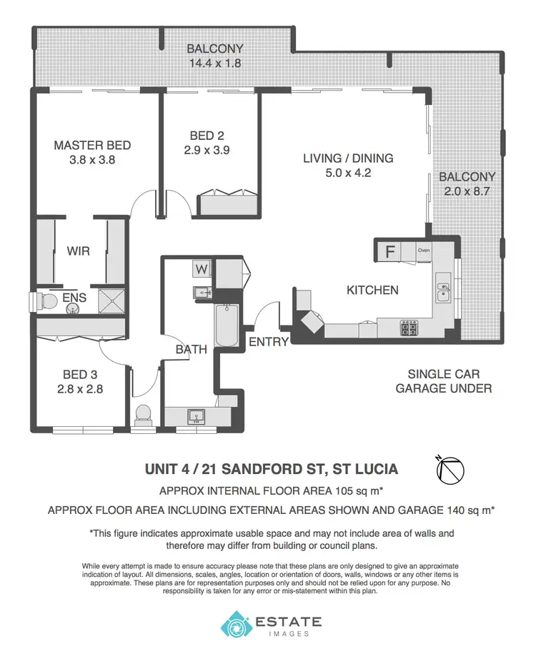 Floorplan of Homely apartment listing, 4/21 Sandford Street, St Lucia QLD 4067