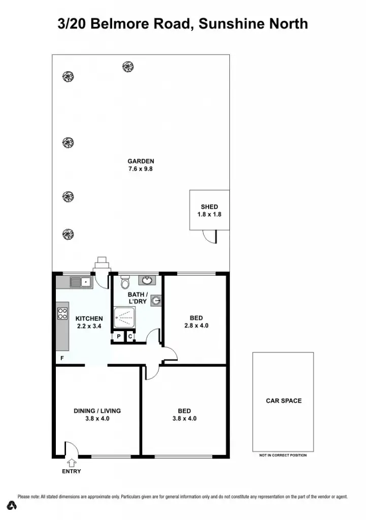 Floorplan of Homely unit listing, 3/20 Belmore Road, Sunshine North VIC 3020