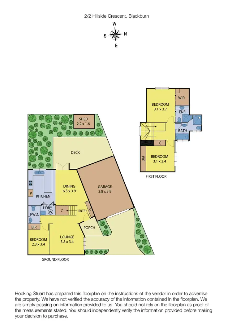 Floorplan of Homely townhouse listing, 2/2 Hillside Crescent, Blackburn VIC 3130