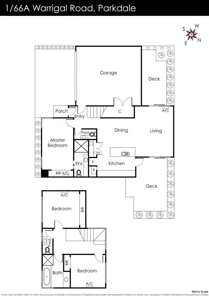 Floorplan of Homely townhouse listing, 1/66A Warrigal Road, Parkdale VIC 3195