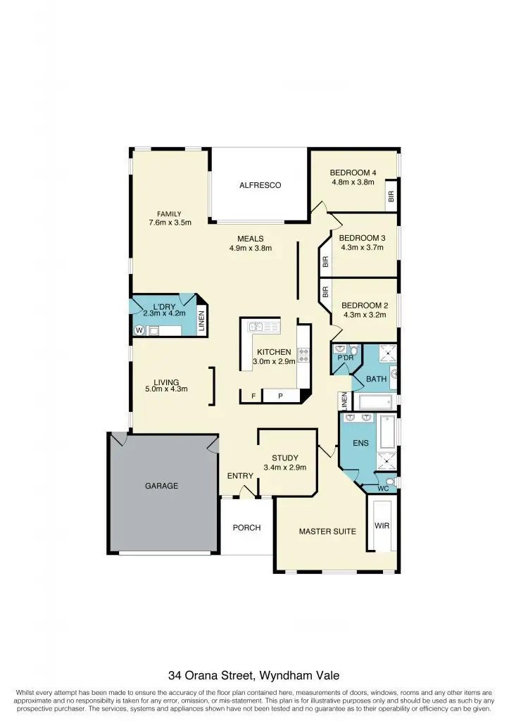 Floorplan of Homely house listing, 34 Orana Street, Wyndham Vale VIC 3024