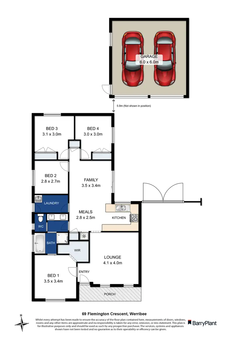 Floorplan of Homely house listing, 69 Flemington Crescent, Werribee VIC 3030