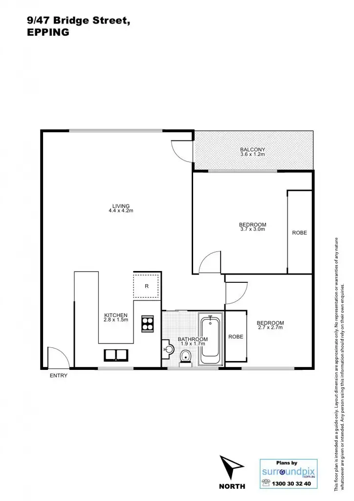 Floorplan of Homely unit listing, 9/47 Bridge Street, Epping NSW 2121