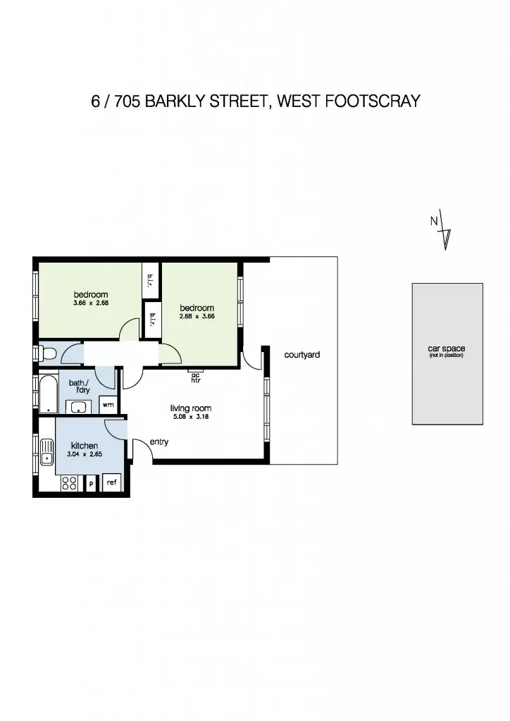 Floorplan of Homely apartment listing, 6/705 Barkly Street, West Footscray VIC 3012