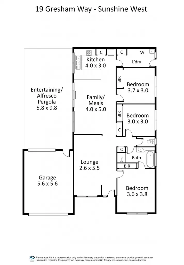 Floorplan of Homely house listing, 19 Gresham Way, Sunshine West VIC 3020
