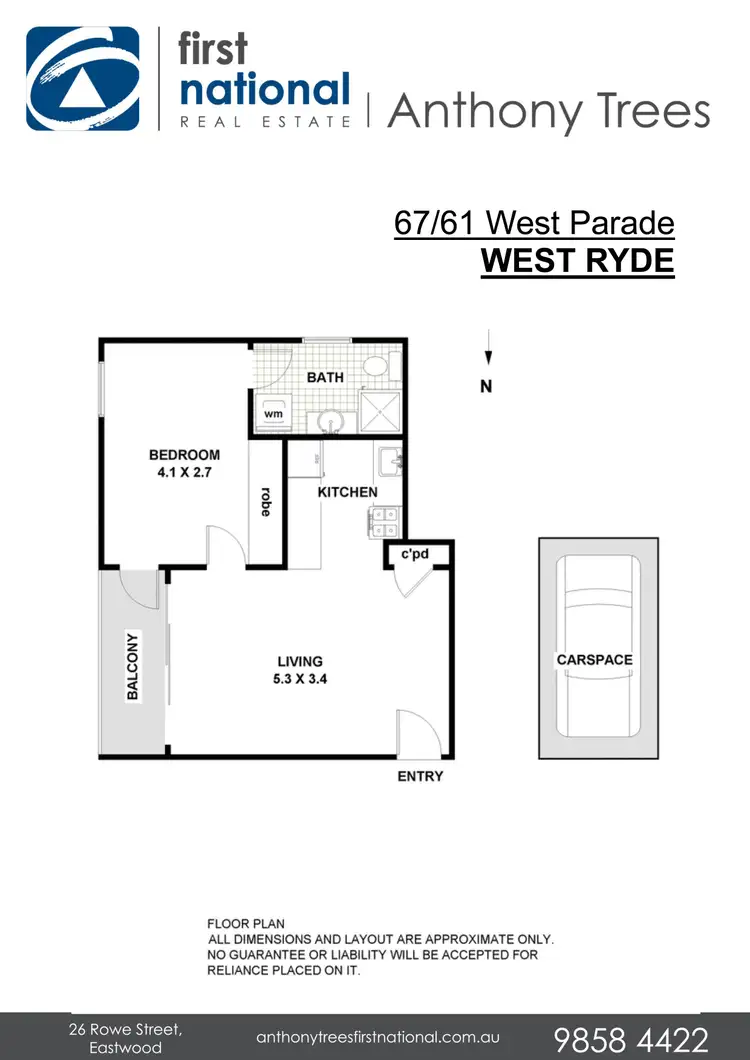 Floorplan of Homely apartment listing, 67/61 West Parade, West Ryde NSW 2114