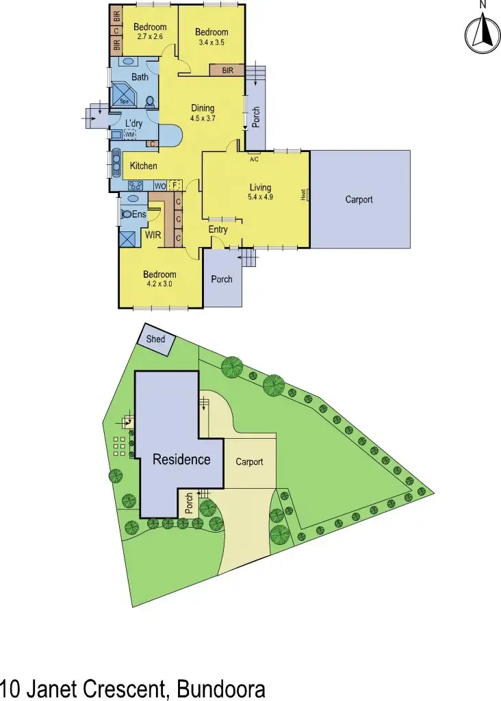 Floorplan of Homely house listing, 10 Janet Crescent, Bundoora VIC 3083