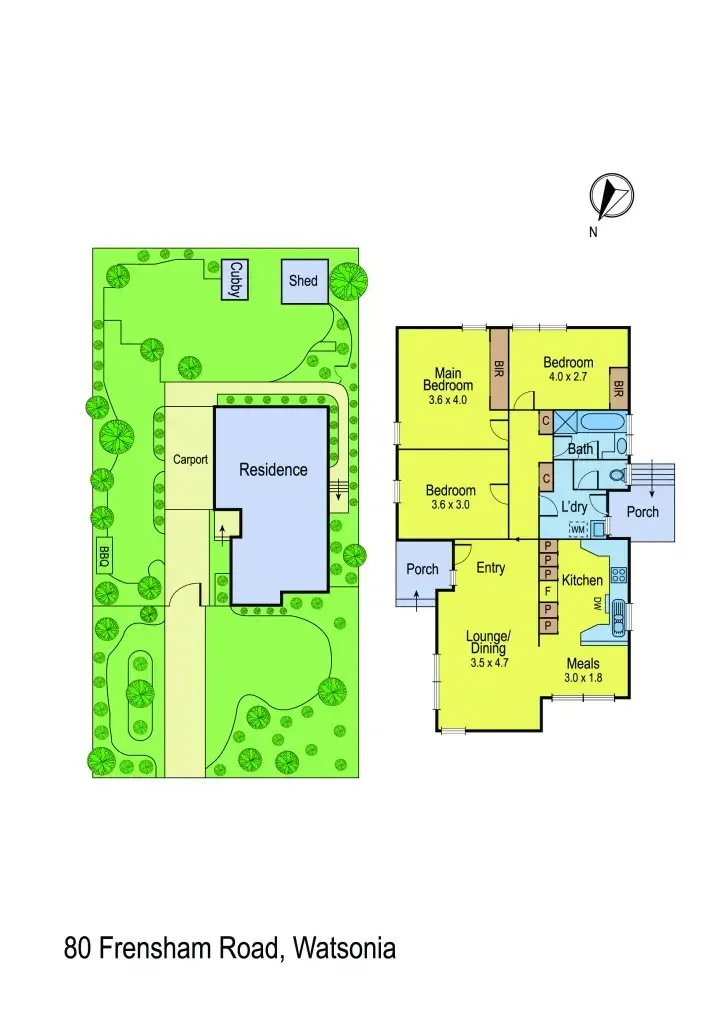 Floorplan of Homely house listing, 80 Frensham Road, Watsonia VIC 3087