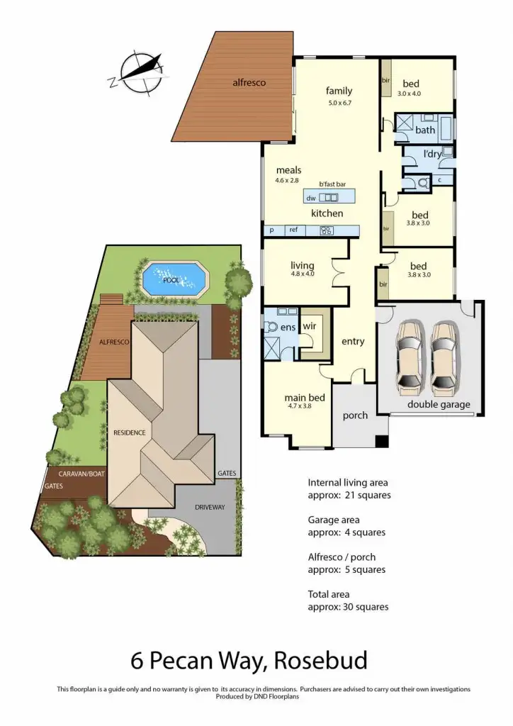 Floorplan of Homely house listing, 6 Pecan Way, Rosebud VIC 3939