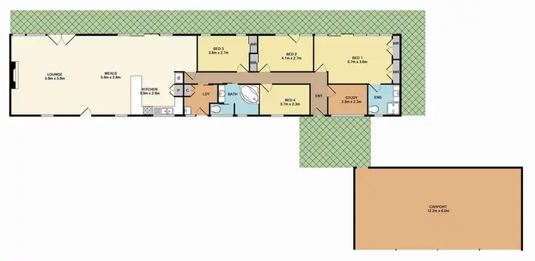 Floorplan of Homely house listing, 65 Cleves Road South, Whittlesea VIC 3757