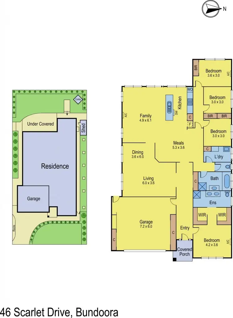 Floorplan of Homely house listing, 46 Scarlet Drive, Bundoora VIC 3083