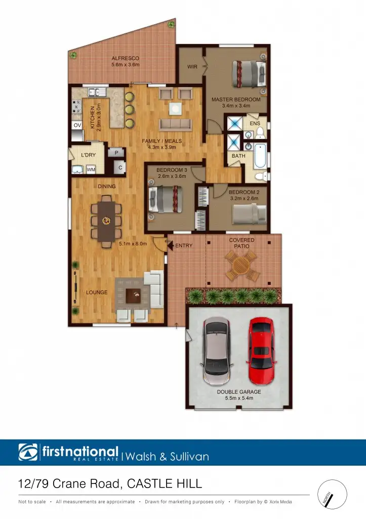 Floorplan of Homely villa listing, 12/79 Crane Road, Castle Hill NSW 2154