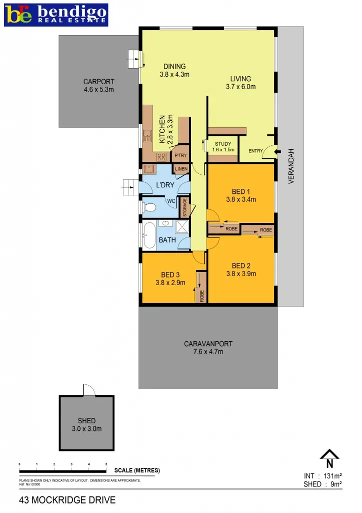 Floorplan of Homely house listing, 43 Mockridge Drive, Kangaroo Flat VIC 3555
