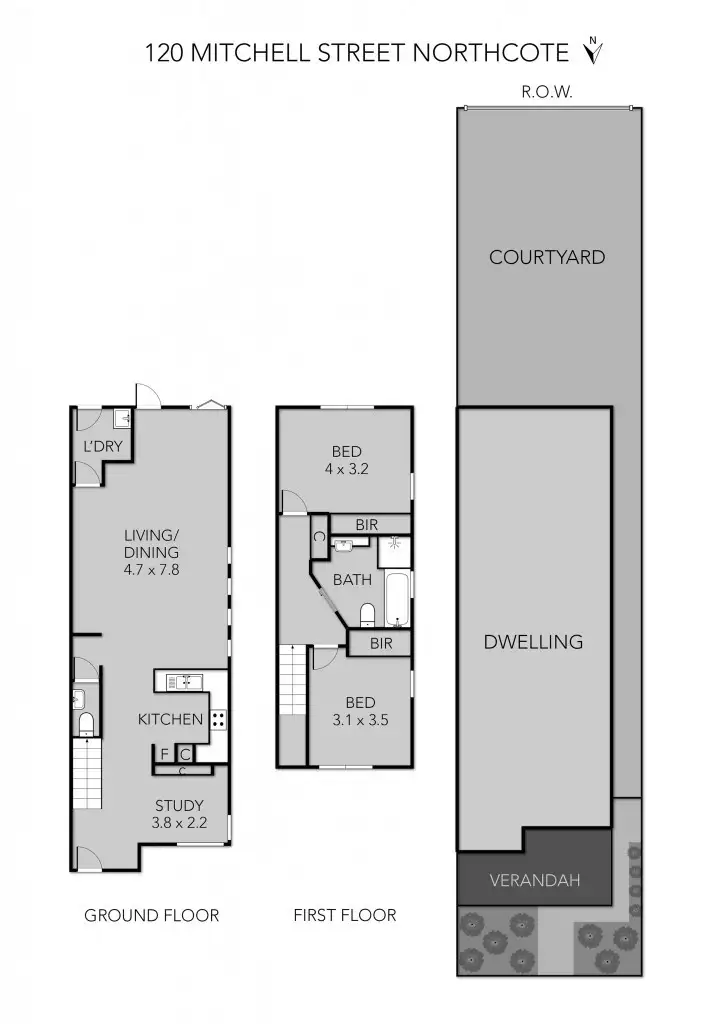 Floorplan of Homely townhouse listing, 120 Mitchell Street, Northcote VIC 3070