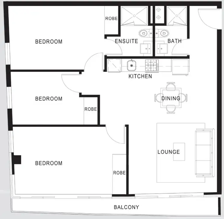 Floorplan of Homely apartment listing, 1405/8 Exploration Lane, Melbourne VIC 3000