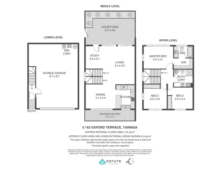 Floorplan of Homely townhouse listing, 5/63 Oxford Terrace, Taringa QLD 4068