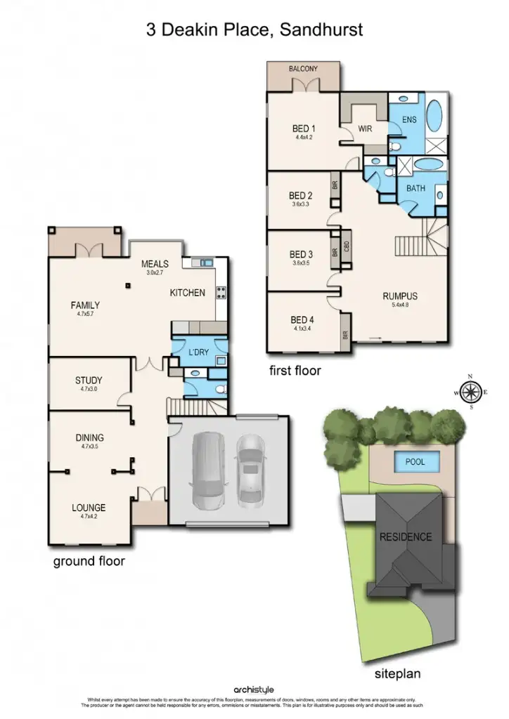 Floorplan of Homely house listing, 3 DEAKIN PLACE, Sandhurst VIC 3977