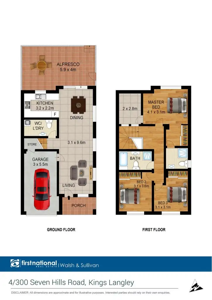 Floorplan of Homely townhouse listing, 4/300 Seven Hills Road, Kings Langley NSW 2147