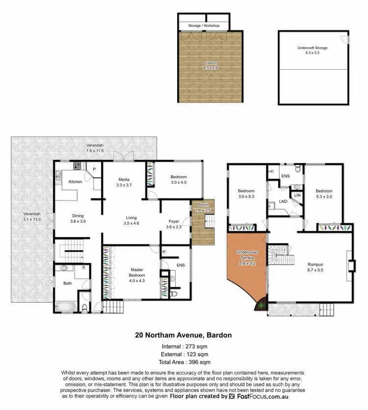 Floorplan of Homely house listing, 20 Northam Avenue, Bardon QLD 4065