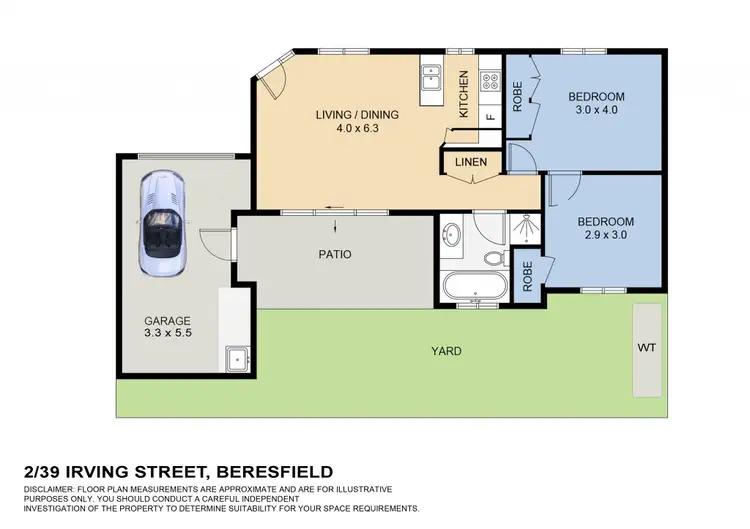 Floorplan of Homely villa listing, 2/39 Irving Street, Beresfield NSW 2322