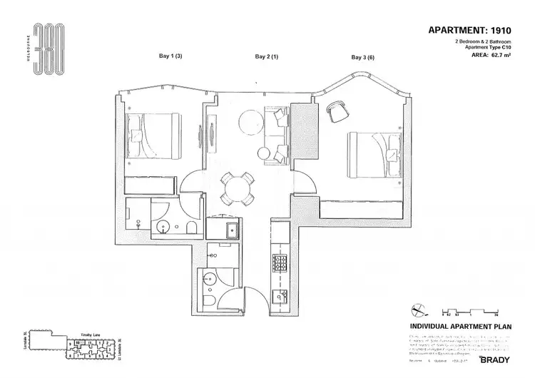 Floorplan of Homely apartment listing, 1910/371 Little Lonsdale Street, Melbourne VIC 3000