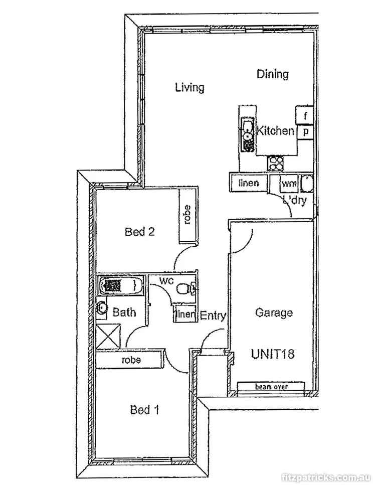 Floorplan of Homely unit listing, 18/10 Mirrul Street, Glenfield Park NSW 2650