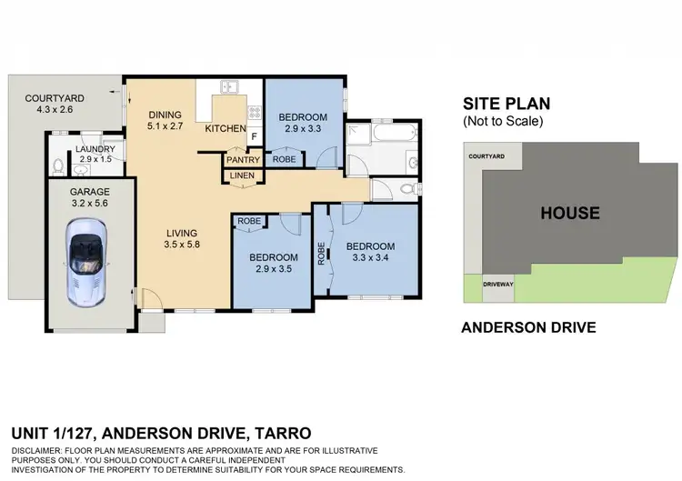 Floorplan of Homely unit listing, 1/127 Anderson Drive, Tarro NSW 2322